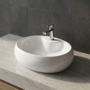 อ่างล้างหน้า lavabo พอร์ซเลนทรงกลมสำหรับห้องครัวห้องน้ำบ้านเซรามิคสุขภัณฑ์อ่างล้างหน้าอินเดีย - Product Image 1