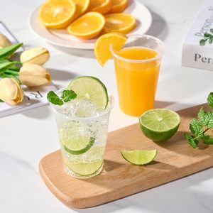 PP <b>Plastic</b> <b>Cups</b> 30-51 Oz Clear Disposable with Lids & Custom Logo UV/Silk Screen Printing for Coffee Juice Tea - Product Image 2
