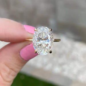5.5Ct solitario anillo de compromiso corte ovalado moissanite VVS1/DEF en <span class=keywords><strong>10K</strong></span> 14K 18K oro macizo - Product Image 1