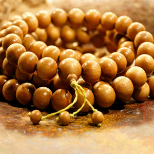 Riddhi Siddhi Muslim Sandalwood Dhikr Mala/Wood Beads/Prayer Beads Natural Dark Golden Brown Made in Rajasthan - Product Image 1