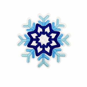 Grande collection de patchs brodés thermocollants bleus motif neige pour la décoration de vêtements, chapeaux et sacs - Product Image 6