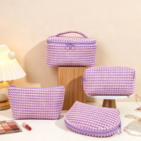 Grande trousse de maquillage, pochette de voyage pour cosmétiques, organiseur de toilette à fermeture éclair, logo personnalisé disponible pour femmes