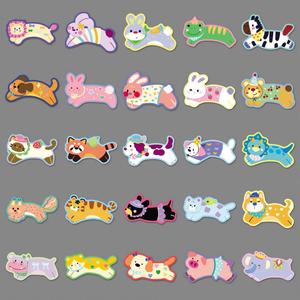 50 Original <b>Running</b> <b>Animal</b> Waterproof Stickers Cute Q-Style Painted for Luggage Notebooks Planners & Mobile Phones - Product Image 3