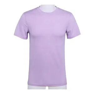 Nuova tendenza In magazzino di sublimazione del modello della camicia di poliestere 95 viola In bianco t shirt