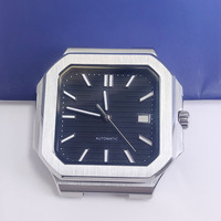 Jam Tangan Mekanik Otomatis Mewah 38mm Casing Baja Tahan Karat Persegi Jarum Bercahaya Tampilan Penunjuk NH35 20mm Baru