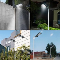 Lampadaire solaire LED IP65 tout-en-un, best-seller transfrontalier, pour éclairage extérieur, maison, cour rurale, avec capteur de mouvement et télécommande