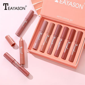 TEAYASON High Saturation Anti-Halo Lip Gloss Gift Set 6 colores de moda Easy Coloring Mineral Stick Velvet Matte 5g - Product Image 4