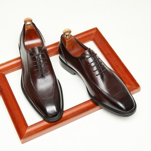 Zapatos Oxford de Vestir de Cuero Genuino Hechos a Mano por Diseñadores de Lujo para <span class=keywords><strong>Hombre</strong></span>, con Cordones, Punta Cuadrada, Casuales, para Negocios, Uso Diario, Bodas, Primavera - Product Image 4