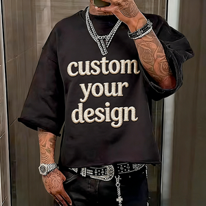Produttori di <span class=keywords><strong>Abbigliamento</strong></span> Personalizzato, T-Shirt Crop Boxy da Uomo, Design Streetwear, T-Shirt Grafica Oversize, Magliette Pesanti - Product Image 1
