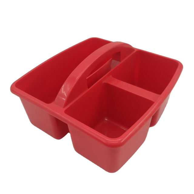 Assorted Colors Classroom Caddy Organizer 3 Compartment School Art Caddy Assorted Office Storage Box