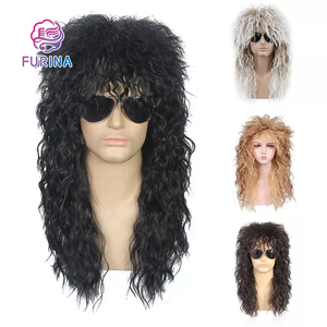 Perruque synthétique longue et bouclée pour homme Fuina 2025, style vague d'eau, pour cosplay, Halloween et fêtes costumées, vente en gros - Product Image 3