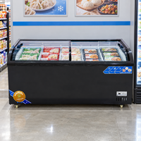 Congélateur combiné pour magasin de proximité, en acier peint, 220V 240V, vitrine de présentation pour aliments surgelés, usage commercial