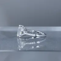 Bague de fiançailles MuShan en argent sterling 925 plaqué or 18 carats avec moissanite VVS, modèle solitaire, breveté MST
