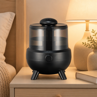 Nouvelle lampe d'ambiance aromathérapie à atomisation ultrasonique 2L, humidificateur de bureau personnalisé, veilleuse sept couleurs, commande tactile