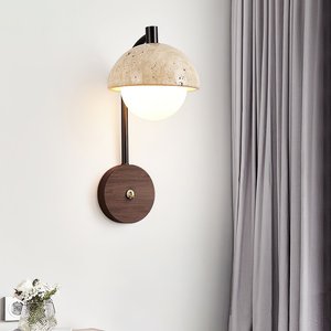 Japanese Wabi Sabi Yellow Travertine Indoor <strong>Wall</strong> Scone Modern Nordic Bedroom Bedside Hallway Living Room <strong>Wall</strong> Light