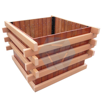 Jardinières d'extérieur modernes en HDPE et bois-plastique, avec cadre métallique galvanisé, roues universelles, design carré, personnalisables en gros par HYX