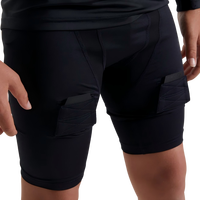 Shorts de hockey sur glace personnalisés avec logo, couche de compression performante, protection intégrée et languettes pour chaussettes