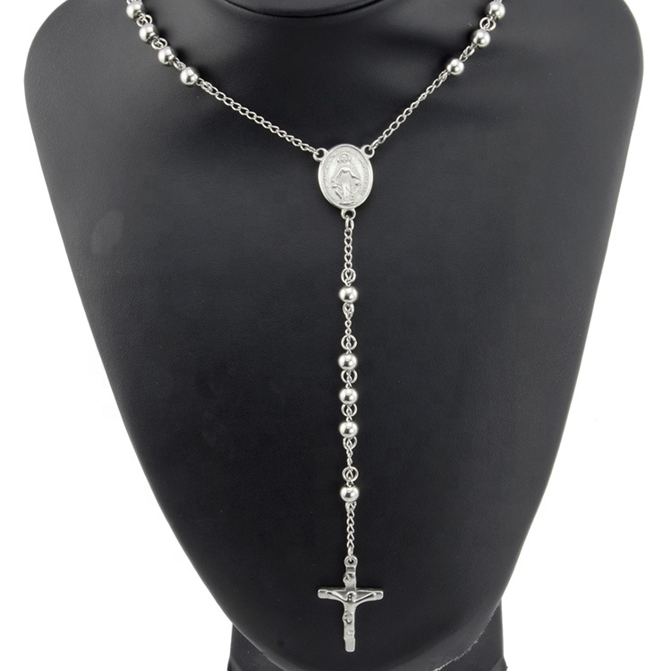 Acier Inoxydable Sainte Force Verset Biblique Collier de Prière Chrétienne Christ Croix Gravé Bible Seigneurs Collier de Prière