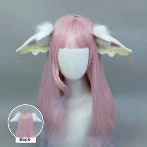 E0014 Bandeau en fourrure d'agneau avec breloques en forme de croix, mignon bandeau en peluche avec oreilles d'<span class=keywords><strong>animaux</strong></span>, accessoire de cosplay Kawaii Lolita - Product Image 4