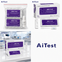 Kits de test de diagnostic rapide du VIH en gros d'usine, test rapide du VIH 1+2 dans le sang, précision de 99 %, résultats en 5 à 15 minutes