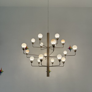 FLOS Chandelier Gold Round E27 <b>LED</b> <b>Light</b> Source 3-5M Irradiation Area Modern Living Room Dining Room Pendant <b>Light</b> - Product Image 1