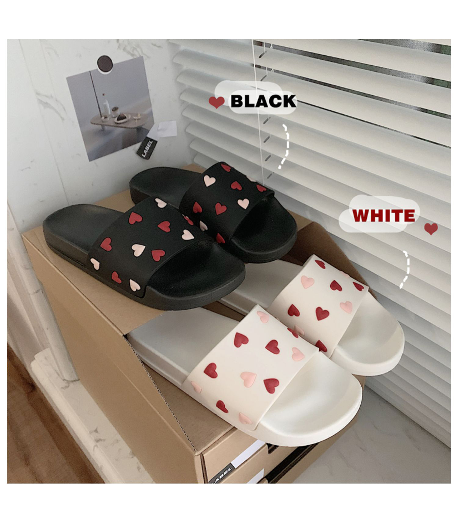 Korean Style Love Slippers Women Summer Indoor Outdoor Soft Sole Beach Slides Shoes