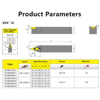Portaherramientas CNC para torneado externo, inserto de vástago rómbico 725 SVVBN/SVVCN1616H11 2020K16, China continental