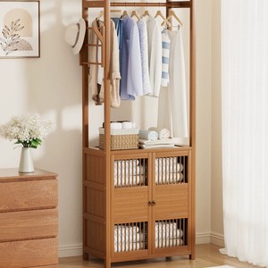 Floor-standing coat <b>rack</b>, simple and modern style, suitable for home and bedroom use, space-saving <b>clothes</b> <b>rack</b>. - Product Image 1