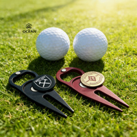 Outil de réparation de divots de golf en métal haut de gamme, populaire, avec logo et couleur personnalisés, design portable, idéal pour les cadeaux souvenirs (vente en gros)