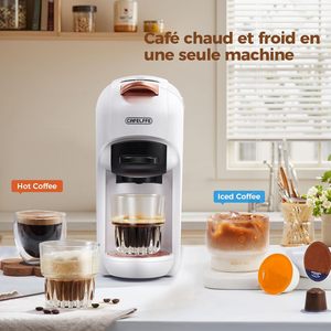 Machine à café à capsules CAFELFFE, électrique, en plastique, 5-en-1, 20 bars, machine à expresso, prépare des boissons chaudes/froides utilisant des capsules K*/N*/D*/44mmESE - Product Image 4