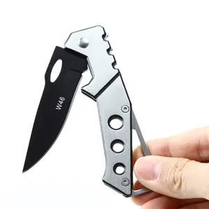 Stainless Steel Pocket Knife with Silver Handle for Outdoor Tactical Survival and EDC