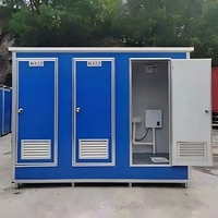 Unité de toilettes mobiles d'urgence à montage rapide, résistante aux intempéries, avec douche intégrée, pour événements