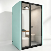 Cabine insonorisée pour diffusion en direct, cabine de diffusion silencieuse, modulaire, moderne, avec ventilation et éclairage, pour YouTuber, bureau, immeuble, bureau à domicile