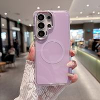 Nouveautés : Coque de téléphone magnétique sans fil anti-collision avec cadre métallique pour appareil photo, compatible Samsung S26 S25 Ultra A36 A57 A17 A26