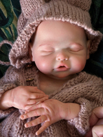 Poupée Bébé Reborn en Silicone à Bouche Ouverte, 18 Pouces, Corps Entier Lesté, Réaliste, Nouveau-né Endormi, Fille, Jouet de Dessin Animé, Peluche, Cadeau