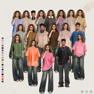 T-shirts vintage en coton <span class=keywords><strong>270</strong></span> g/m² en gros, délavés à l'acide, coupe ample, surdimensionnés, pour impression sérigraphique, fabricant de t-shirts vierges - Product Image 1