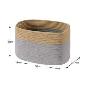 Clothing Organizer Storage Basket Cotton Rope <b>Rectangle</b> Eco Friendly Fabric Baskets <b>Bin</b> - Product Image 3