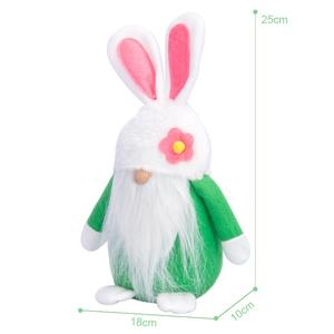 Plush Easter Bunny Gnomes in Pink Bright Yellow Fresh Green Adorned with Flowers-Easter Decorations & Gifts - Product Image 5