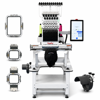 Máquina de Bordar Computarizada de Una Cabeza y 12 Agujas con Software, Funciones de Monograma para Gorras, Camisetas Planas, para Uso Doméstico