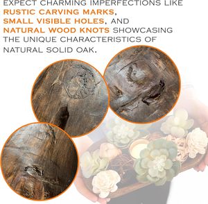 Bát bột trang trí chạm khắc bằng gỗ mộc mạc bát lớn hình bánh mì dài hình bát cho trung tâm nhà, 76.2cm - Product Image 5