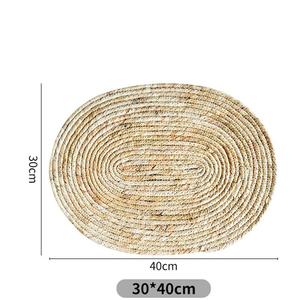 Napperons ronds tissés en <span class=keywords><strong>paille</strong></span> naturelle, tapis de Table en <span class=keywords><strong>paille</strong></span> écologique pour Table à manger - Product Image 6