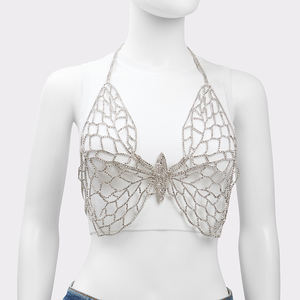 Luxury Crystal Butterfly Embellished <strong>Diamante</strong> Butterfly Shape Body Chain in Silver - Product Image 5