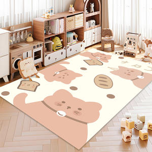 Alfombra Infantil con Estampado de Animales de Dibujos Animados, Rectangular, Antideslizante, Estilo Moderno, para Cuarto de Niños, Área de Juegos - Product Image 1