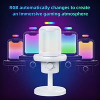 Micrófono de Condensador USB para Juegos Aurora Sound V1 PRO con Iluminación RGB y Cancelación Inteligente de Ruido para Streaming y Grabación
