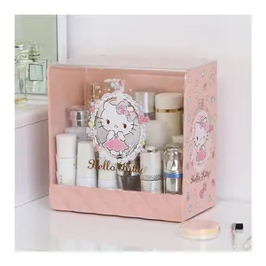 Caixa para armazenamento de cosméticos, caixa de plástico para organizar maquiagem com cobertura destacável - Product Image 1