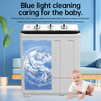 Lave-linge semi-automatique à double cuve, compact, portable, petit lave-linge, économie d'énergie, pour dortoir, balcon, usage domestique quotidien