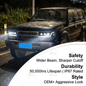 Faros Delanteros LED Modificados para Land Cruiser LC80 FJ80 1990-1997 con DRL de Doble Haz, Accesorios y Piezas para LC80 Land Cruiser - Product Image 6
