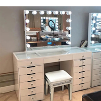 Nouvelle Commode en Bois Design 2026 en Promotion avec Tiroirs, Meuble de Chambre de Haute Qualité, Coiffeuse Noire, Blanche et Rose avec Miroir