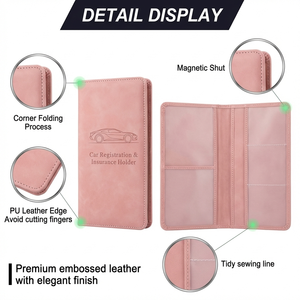<span class=keywords><strong>Porte</strong></span>-cartes <span class=keywords><strong>de</strong></span> documents <span class=keywords><strong>de</strong></span> véhicule en cuir PU personnalisé, anti-RFID, pour <span class=keywords><strong>permis</strong></span> <span class=keywords><strong>de</strong></span> <span class=keywords><strong>conduire</strong></span> et assurance <span class=keywords><strong>de</strong></span> voyage, sur mesure - Product Image 6