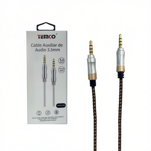 Temco Audio <b>Auxiliary</b> <b>Cable</b> 3.5mm Male to Male Stereo Jack Connector for Headphones and Devices - Product Image 1